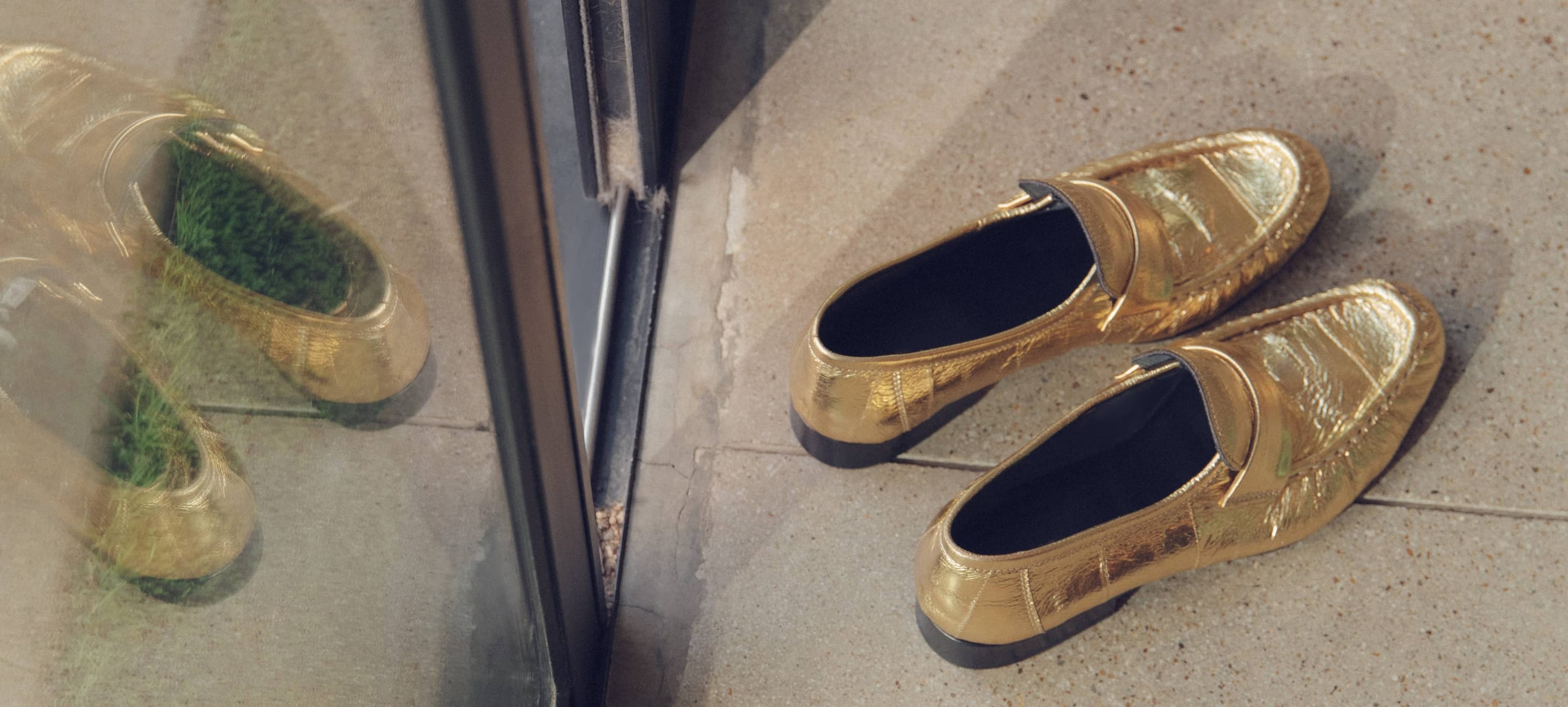 Womens gold store loafers